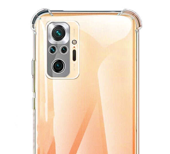 Xiaomi Redmi Note 10 Pro Kılıf Nitro Anti Shock Darbe Emici Köşe Korumalı Şeffaf Silikon Kapak