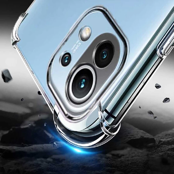 Xiaomi Mi 11 Lite Kılıf Nitro Anti Shock Darbe Emici Köşe Korumalı Şeffaf Silikon Kapak - 6