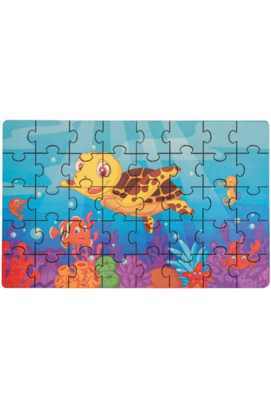 Montessori Happy Turtle Ahşap 40 Parça Puzzle, Yapboz Seti/ 1+ Yaş/ Eğitici, öğretici ve Güvenli Çocuk Oyuncağı - 4