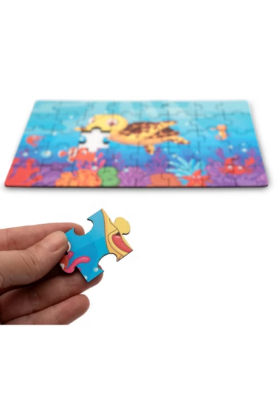 Montessori Happy Turtle Ahşap 40 Parça Puzzle, Yapboz Seti/ 1+ Yaş/ Eğitici, öğretici ve Güvenli Çocuk Oyuncağı - 2