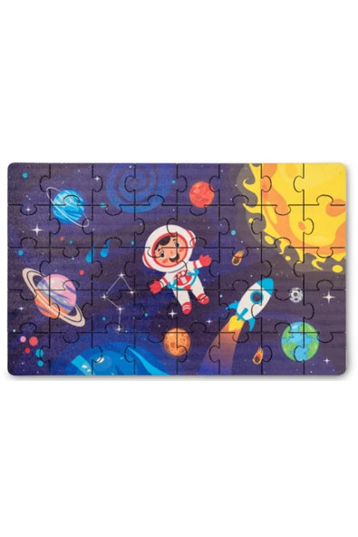 Montessori Galaxy Ahşap 40 Parça Puzzle, Yapboz Seti / 1+ Yaş / Eğitici, öğretici ve Güvenli Çocuk Oyuncağı - 4
