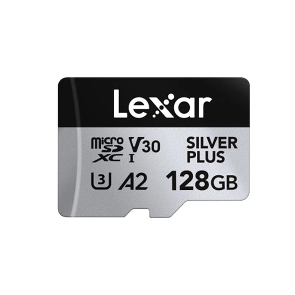 LEXAR 128GB LMSSIPL128G-BNANG MICROSD HIGH-PERFORMANCE SILVER PLUS MICROSDXC UHS-I UP TO 205MB/S READ 150MB/S WRITE C10 A2 V30 U3