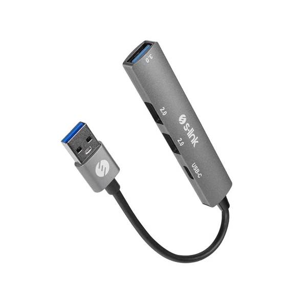 S-LINK SW-U322, USB3.0 to 2xUSB 2.0, 1xUSB3.0, 1xType-C, Metal, USB HUB