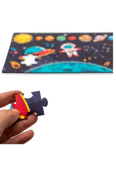 Montessori Outher Space Ahşap 40 Parça Puzzle / 1+ Yaş / Eğitici, öğretici ve Güvenli Çocuk Oyuncağı - 2