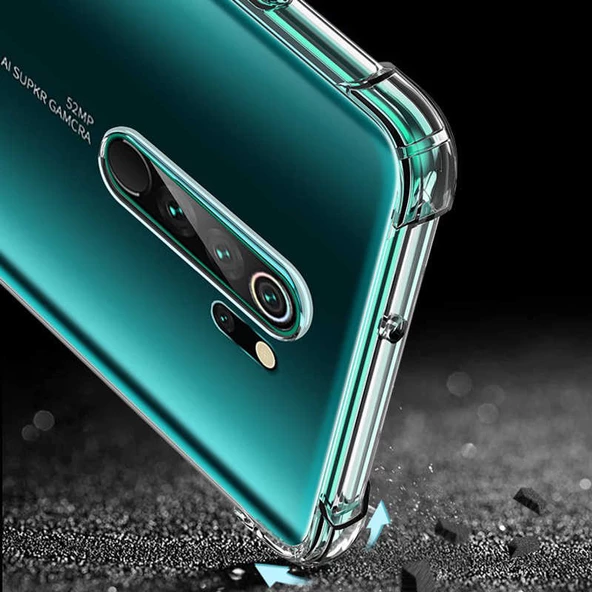 Xiaomi Redmi Note 8 Pro Kılıf Nitro Anti Shock Darbe Emici Köşe Korumalı Şeffaf Silikon Kapak - 4