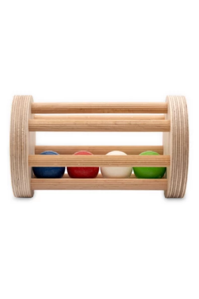 Montessori Ahşap Bebek Çıngırağı / Yenidoğan ve Üzeri Yaş / Renkli ve Güvenli İlk Oyuncak - 2