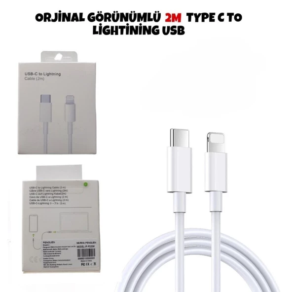 Lityum Teknoloji TYPE-C TO LİGHTNİNG 2 METRE İPHONE KABLO