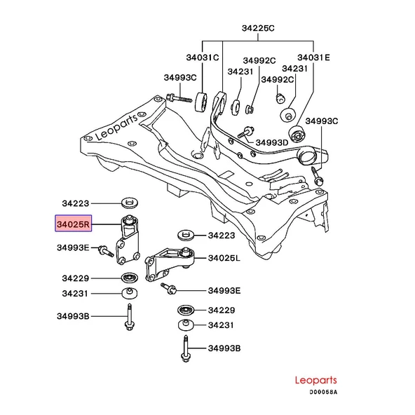 LEOPARTS Mitsubishi Outlander 4x4 Diferansiyel Takozu Arka Sağ 2003-2006 MR961408 - 2