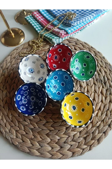 Nazar Boncuğu Renkli 6lı Kase Çerezlik,lokumluk - Resim 2