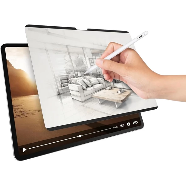 URR iPad Pro 12.9 (2021) Matte Writable Tablet Paperlike Nano Ekran Koruyucu