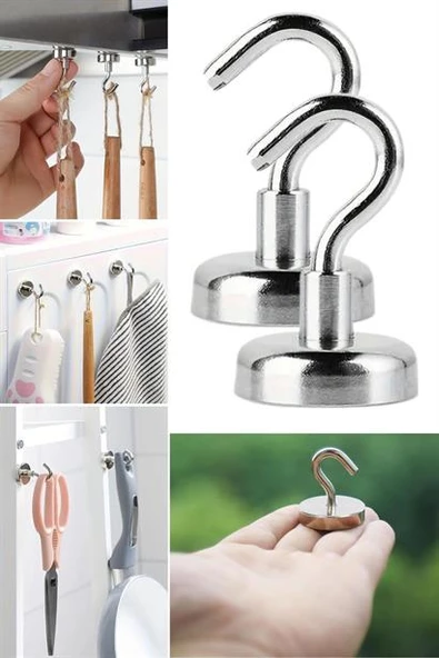 Magnet Askı 2 'li Güçlü Çok Amaçlı Manyetik Mutfak Banyo Askısı - 8
