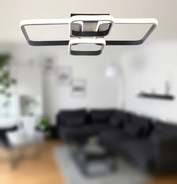 TT Aydınlatma TT500-4-SY  Mat Siyah Plofonyer 4 lü Led Avize - 2