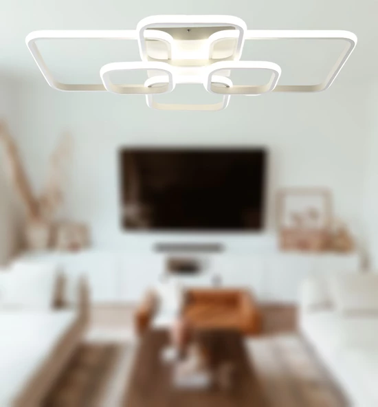 TT Aydınlatma TT500-6-BY  Mat Beyaz Plofonyer 6 lı Led Avize - Resim 3