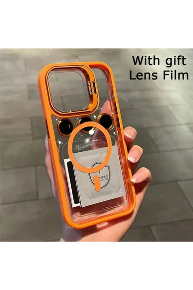 iphone 13 Kılıf Magsafe uyumlu Kamera Standlı Lens koruyuculu Kapak - 7