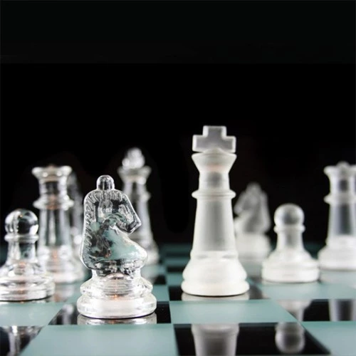 Glass Chess Cam Satranç Takımı (20 cm x 20 cm) alithestereo