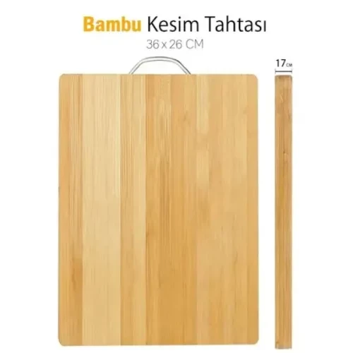 Metal Saplı Bambu Kesim Panosu alithestereo