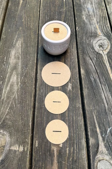 Mum Toz Kapakları 53mm Çap 20mm x 2 mm Fitil Boşluğu 50 Adet - Resim 3