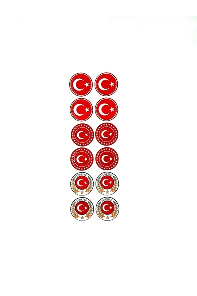 Türkiye Bayrak Sevdalılarına Özel  Plaka Pulu 12'li Pul ve Türk Bayrağı Damla Sticker - 1