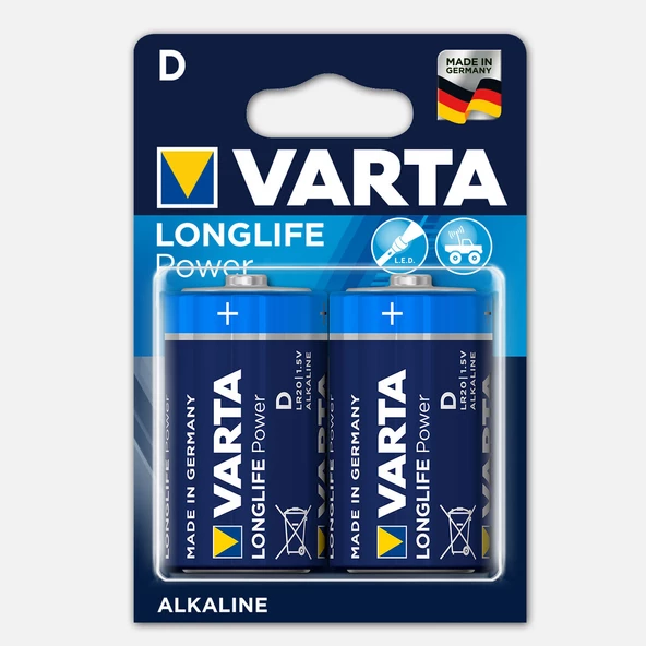 Varta Longlife Power  2 D Alkalin Pil