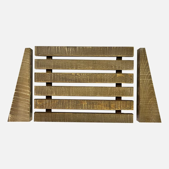 SZN Wood Kuro Ayak Standı Ladin Testere İzli 40x30x11 cm SZN-51-Teak - 2