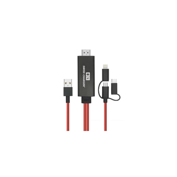 Swiss Charger Kablo 1,8M. Görüntü Aktarım