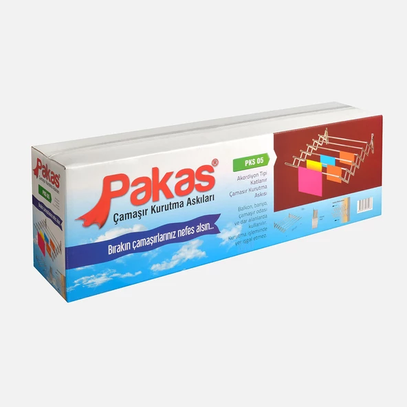 Pakas PKS 05 Çek As Akordiyonlu Alüminyum Çamaşır Kurutmalık Gri - 3