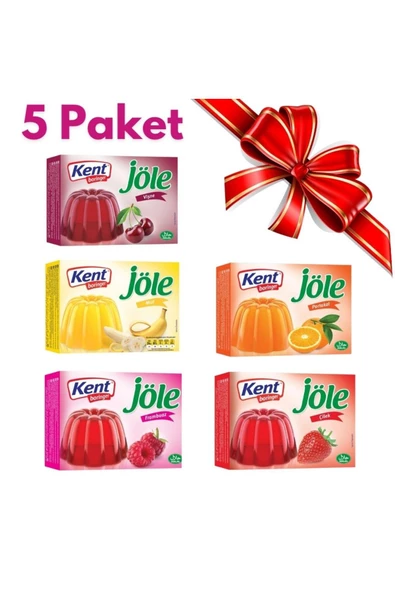 Jelly Ekonomi Paketi - 5 Farklı Lezzeti Kirazlı, Portakal ,çilekli ,karadutlu ,muzlu Jöle Tatlı