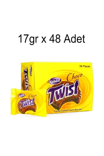 Twist Çikolata 17 gr X 48 Adet Lezzetli Atıştırmalık Kakaolu