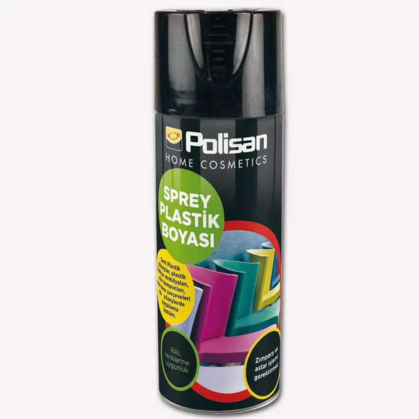 Polisan 0,40 lt Plastik Yüzey Spreyi Mat Siyah Ral 9004
