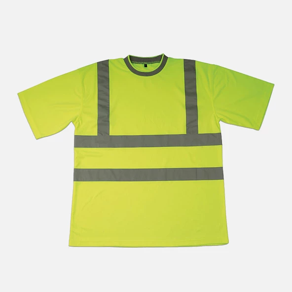 İş Koruma Reflektif T-Shirt Bisiklet Yaka