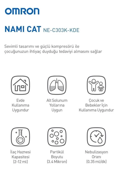 Omron Kompresörlü Nebulizatör Nami Cat NE-C303K-KDE - 3