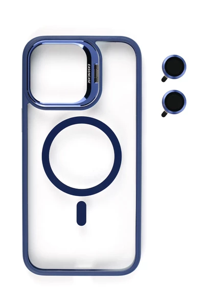 iphone 14  Kılıf Magsafe uyumlu Kamera Standlı +Lens koruyuculu Kapak - 5