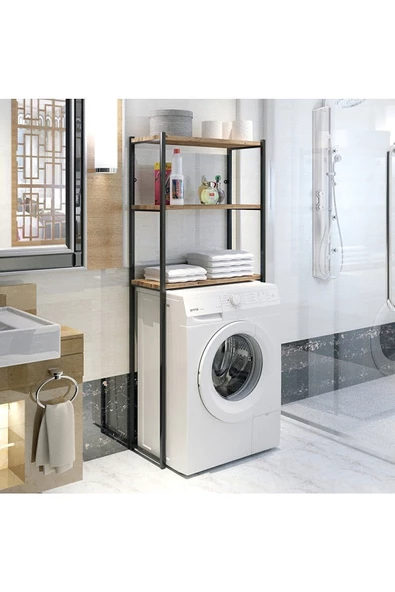 MOBİGOOM Çamaşır Makinesi Üstü Düzenleyici Raf 3 Raflı Banyo Düzenleyici