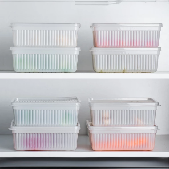 Porsima 1196 12li Dikdörtgen No-Frost Derin Dondurucu Çok Amaçlı Yiyecek Saklama Kabı Seti - Resim 2