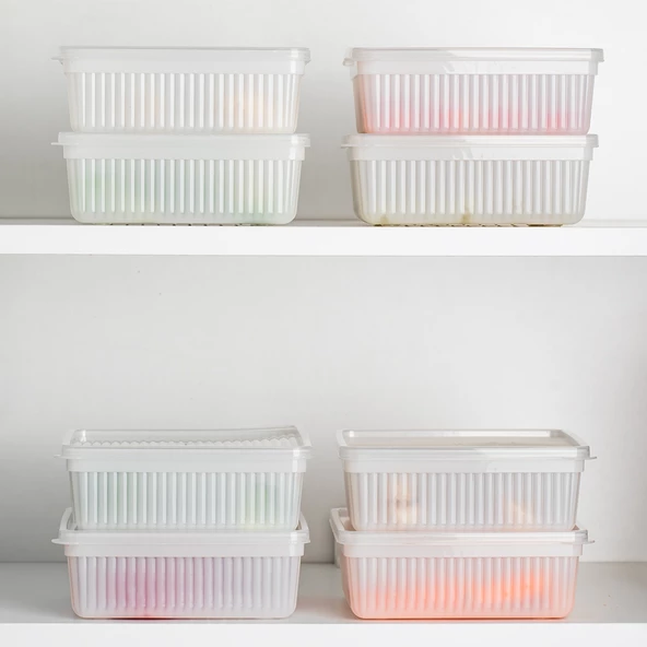 Porsima 1196 12li Dikdörtgen No-Frost Derin Dondurucu Çok Amaçlı Yiyecek Saklama Kabı Seti - Resim 4