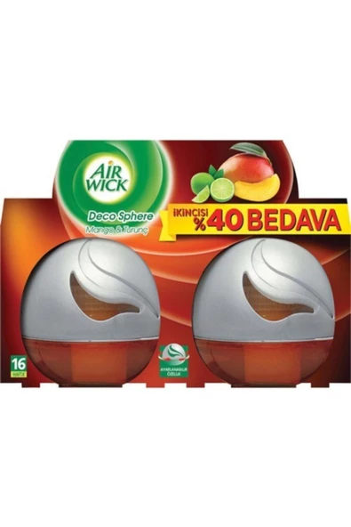 Air Wick Decosphere Mango ve Turunç Oda Kokusu 2x75 ml - Resim 4
