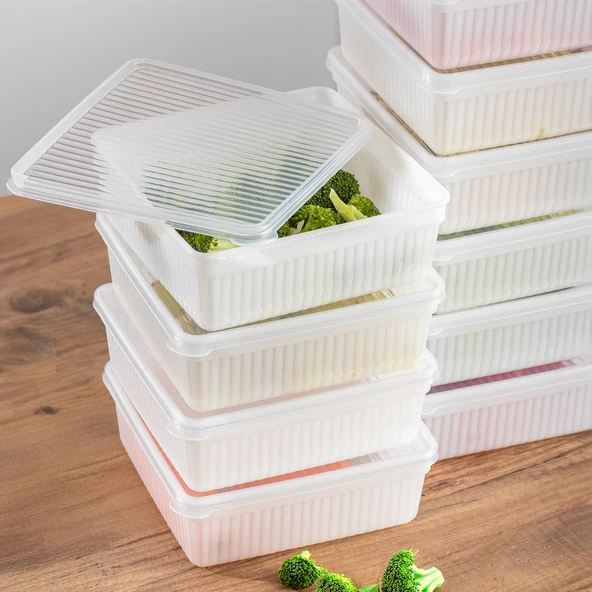 Porsima 1196 12li Dikdörtgen No-Frost Derin Dondurucu Çok Amaçlı Yiyecek Saklama Kabı Seti - Resim 3