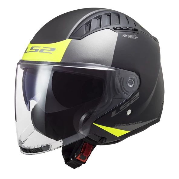 LS2 COPTER 2 URBANE MAT SİYAH-NEON SARI KASK