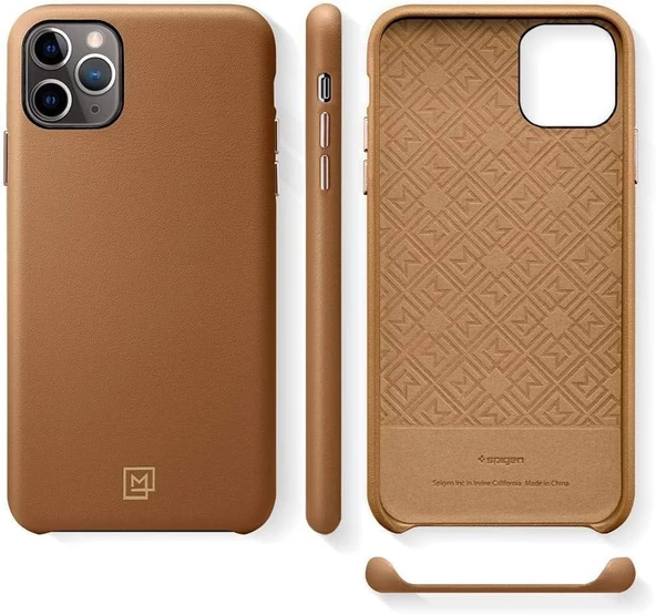 Spigen Apple iPhone 11 Pro Kılıf La Manon Câlin Premium Deri Tasarım Cafe Brown - 077CS27119 - 2