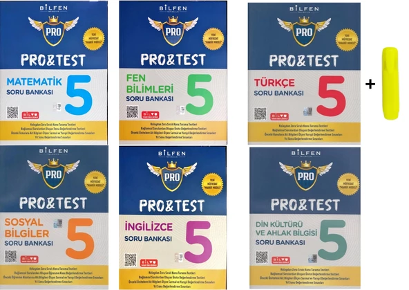 Bilfen 5. Sınıf Protest Matematik Fen Türkçe Sosyal İngilizce Din Soru Bankası Seti