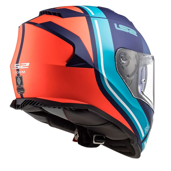 LS2 STORM 2 SLANT MAT MAVİ-TURUNCU KASK - 5