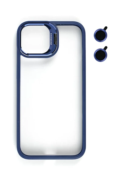 iphone 13 Kılıf Kamera Standlı +Lens koruyuculu Kapak - 4