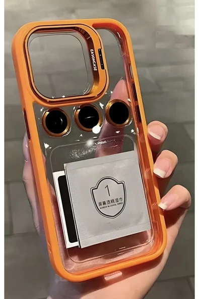 iphone 14 Pro Max Kılıf Kamera Standlı +Lens koruyuculu Kapak - 6