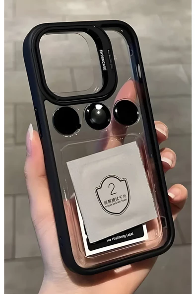 iphone 14 Pro Max Kılıf Kamera Standlı +Lens koruyuculu Kapak - 6
