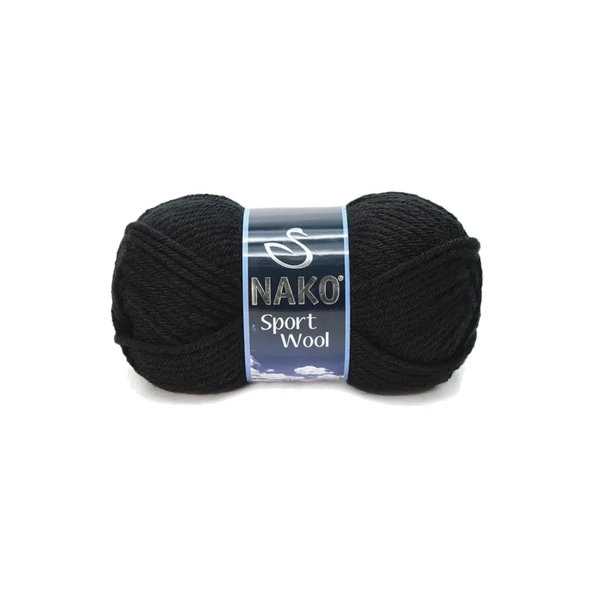 1 Adet Sport Wool Atkı Bere Ceket Yelek Örgü İpi Yünü No: 217 Siyah