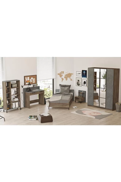 Robin Home Dream Genç Odası Takımı 5'li Set Karyola-komodin-gardrop- Çalışma Masası Kitaplık - 4