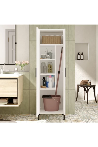 Robin Home Carmen Çok Amaçlı Dolap Vileda Banyo Dolabı Beyaz