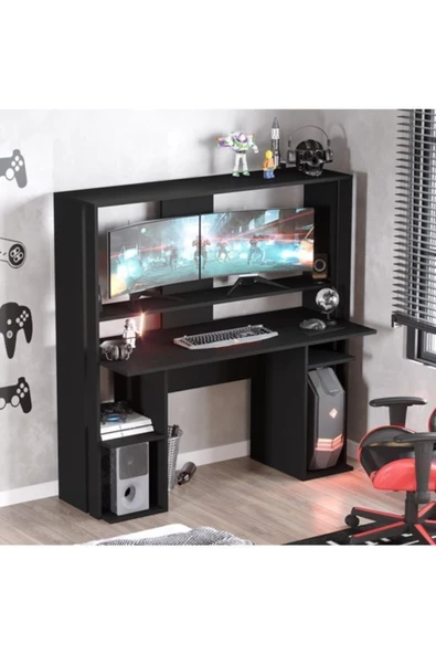 Robin Home Dragon Oyuncu Masası Gamer Masa Gaming Bilgisayar Masası Siyah - 3