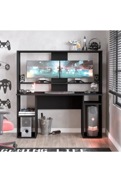 Robin Home Dragon Oyuncu Masası Gamer Masa Gaming Bilgisayar Masası Siyah - 2