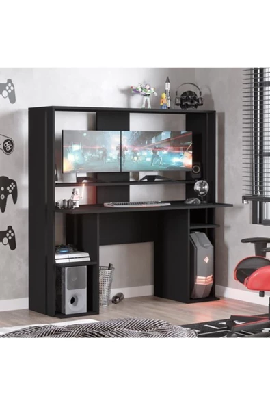 Robin Home Dragon Oyuncu Masası Gamer Masa Gaming Bilgisayar Masası Siyah - 1